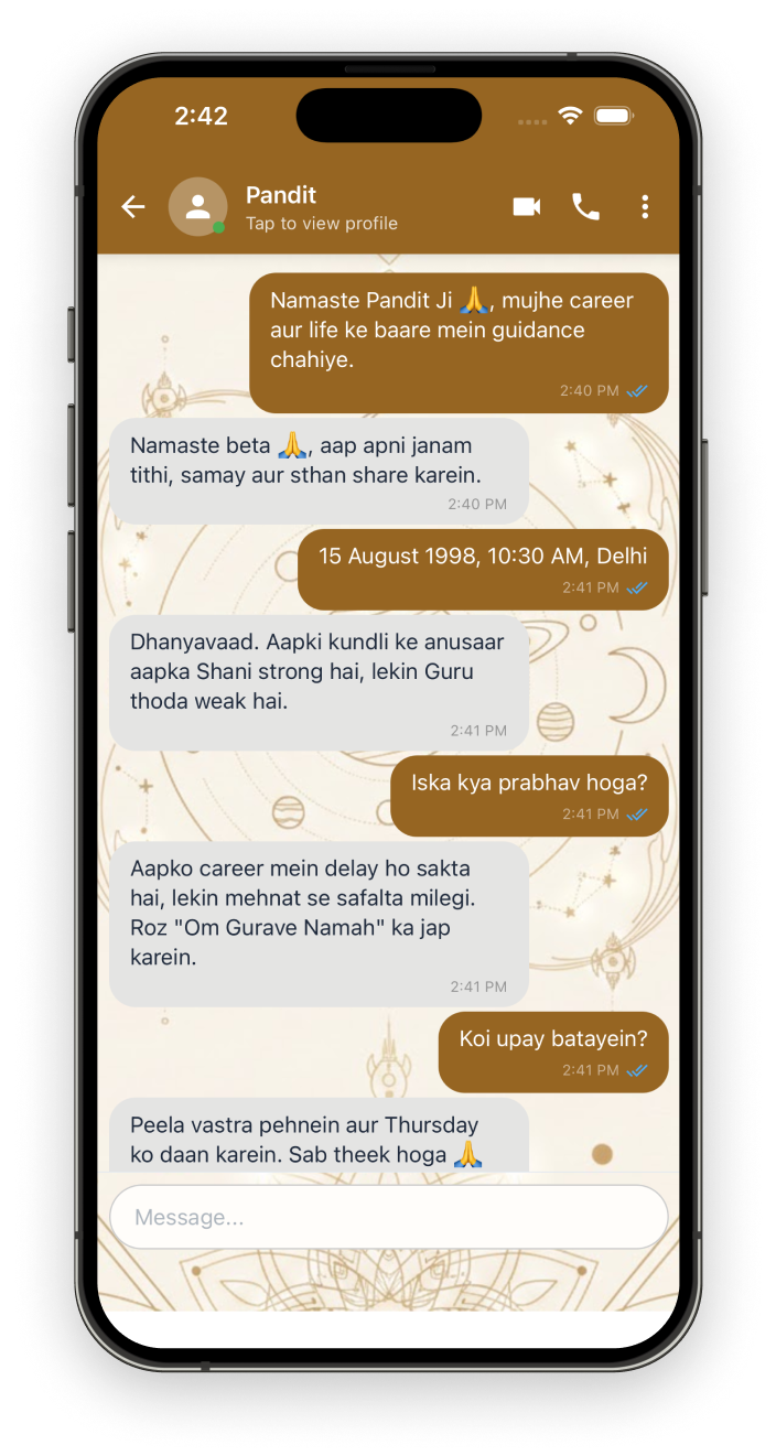 Pandit Consultation Screen